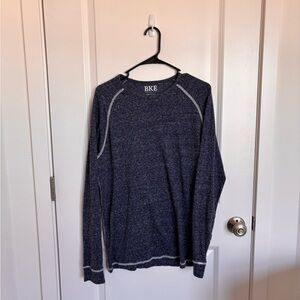 BKE Buckle Blue Lined Long Sleeve T-shirt